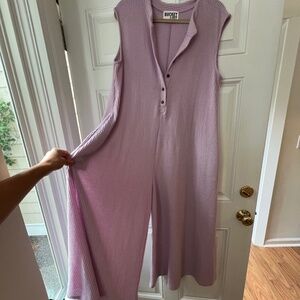 Lilac Waffle Knit Jumpsuit